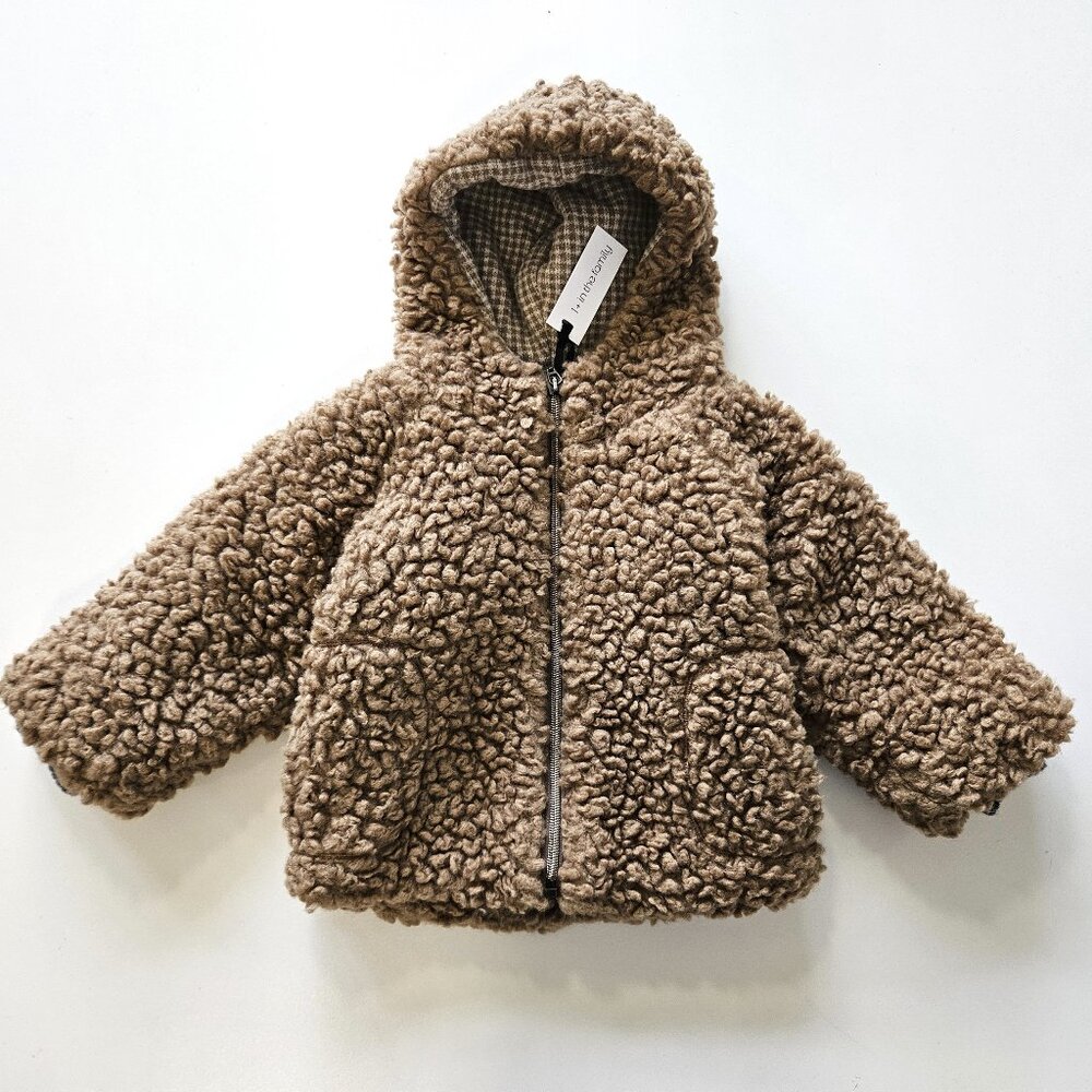 NWT 1 + in the Family Bay Teddy Shearling Jacket Imanol Furry Shearling Coat 18M